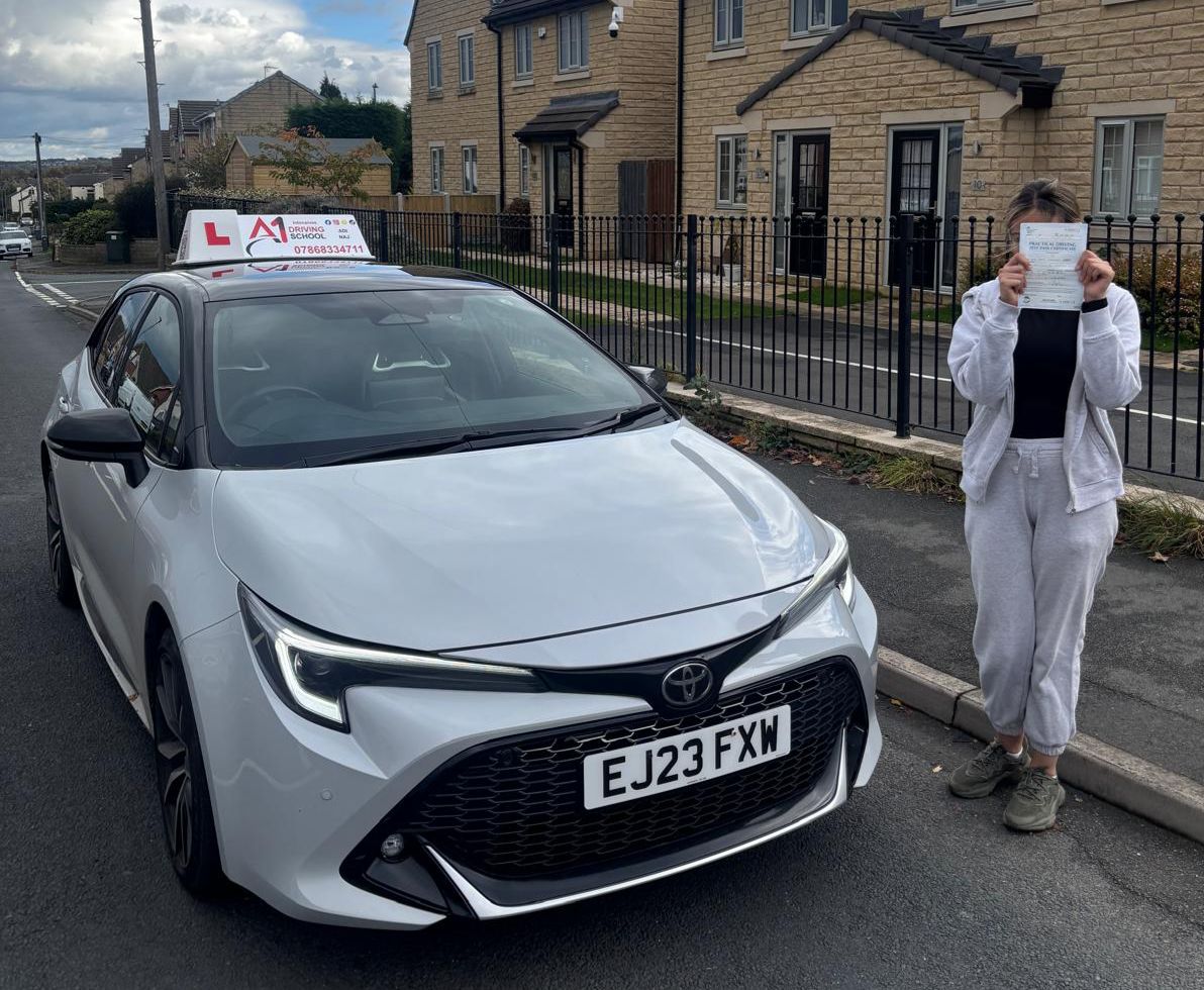 A1 Intensives student celebrating passing their UK driving test (success story 4)