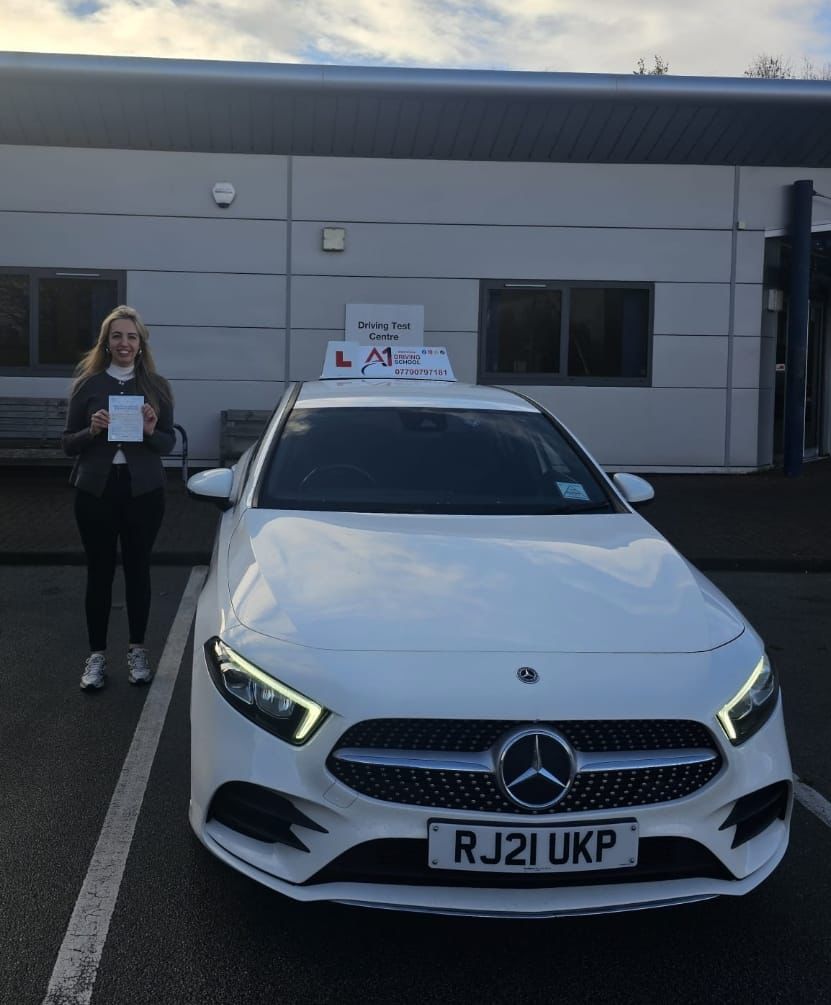 A1 Intensives student celebrating passing their UK driving test (success story 10)