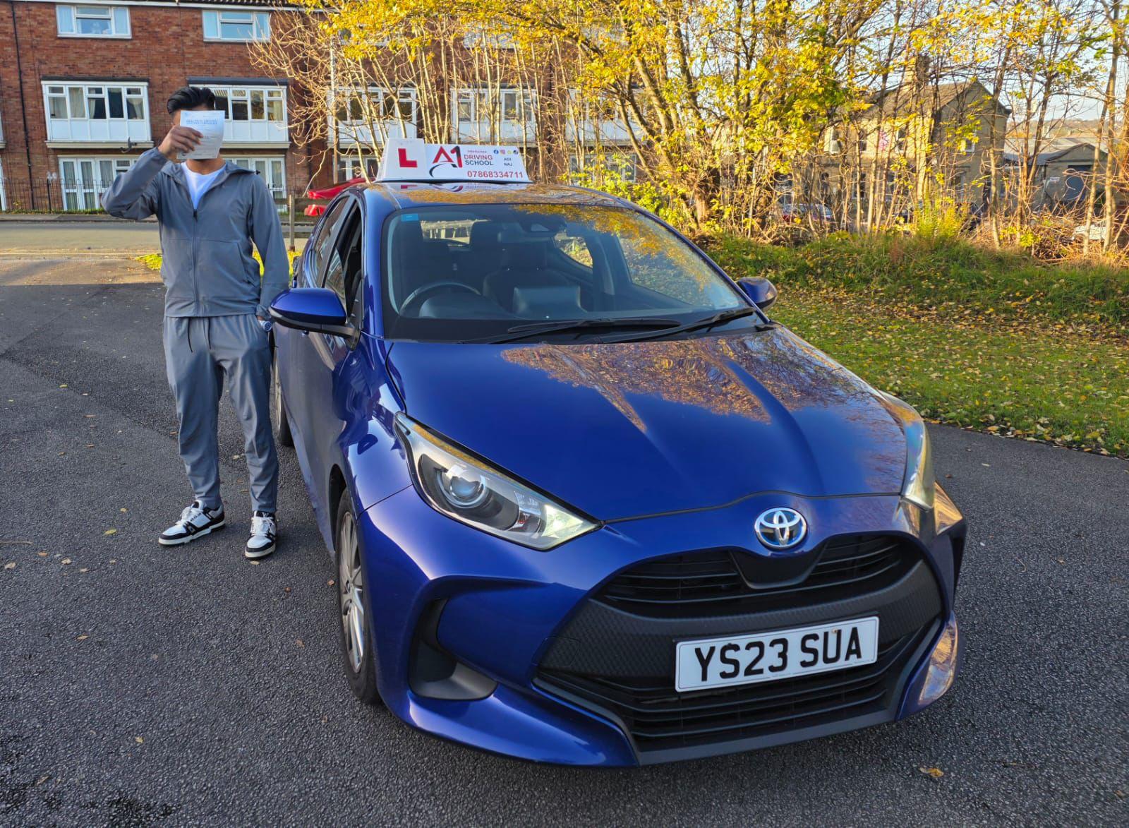 A1 Intensives student celebrating passing their UK driving test (success story 18)